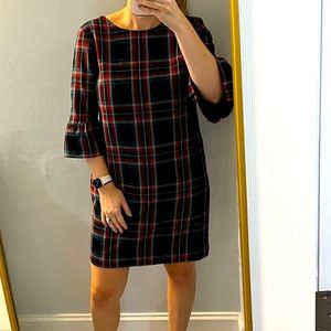 Vineyard Vines Plaid Flounce Sleeve Shift Dress - 6